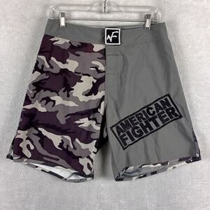 American Fighter Shorts Mens 30 Gray Camo Combat Grappling MMA UFC Jiu Jitsu BJJ